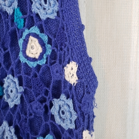 Vintage Sigrid Olsen Crocheted by Hand Sweater Vest‎ Blue Size Small - Picture 2 of 8